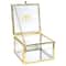 Home Details Gold Vintage Laced Glass Square Keepsake Box